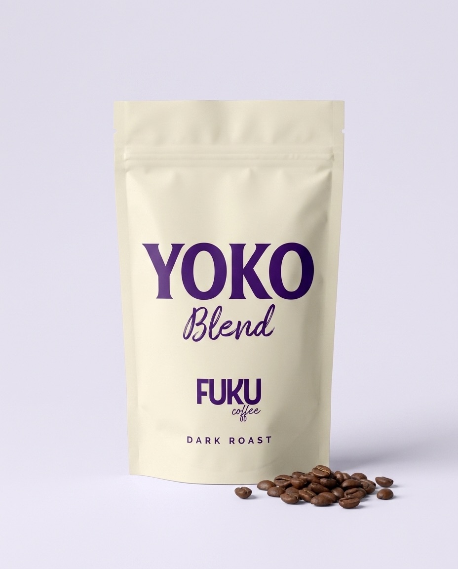 FUKU YOKO Blend — dark roast coffee bag